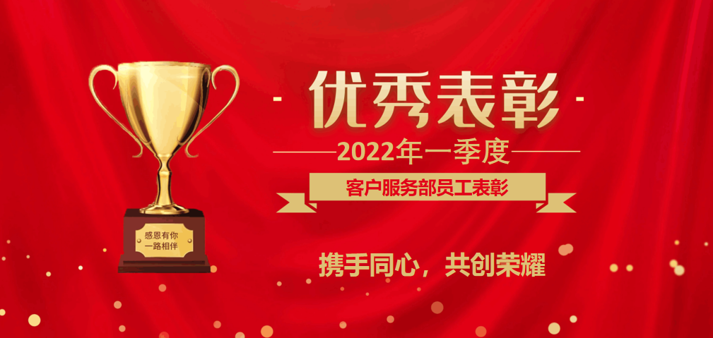 2022年第一季度客戶服務部員工表彰