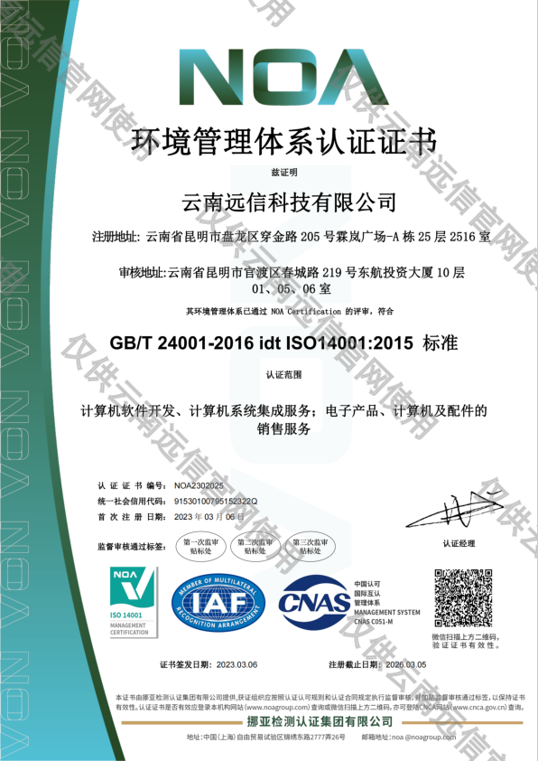 ISO14001 環境管理體系認證